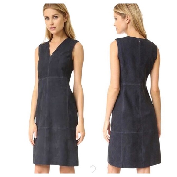 Vince Suede Navy Sheath Dress Size 8 NEW NWT $845 - Picture 8 of 8